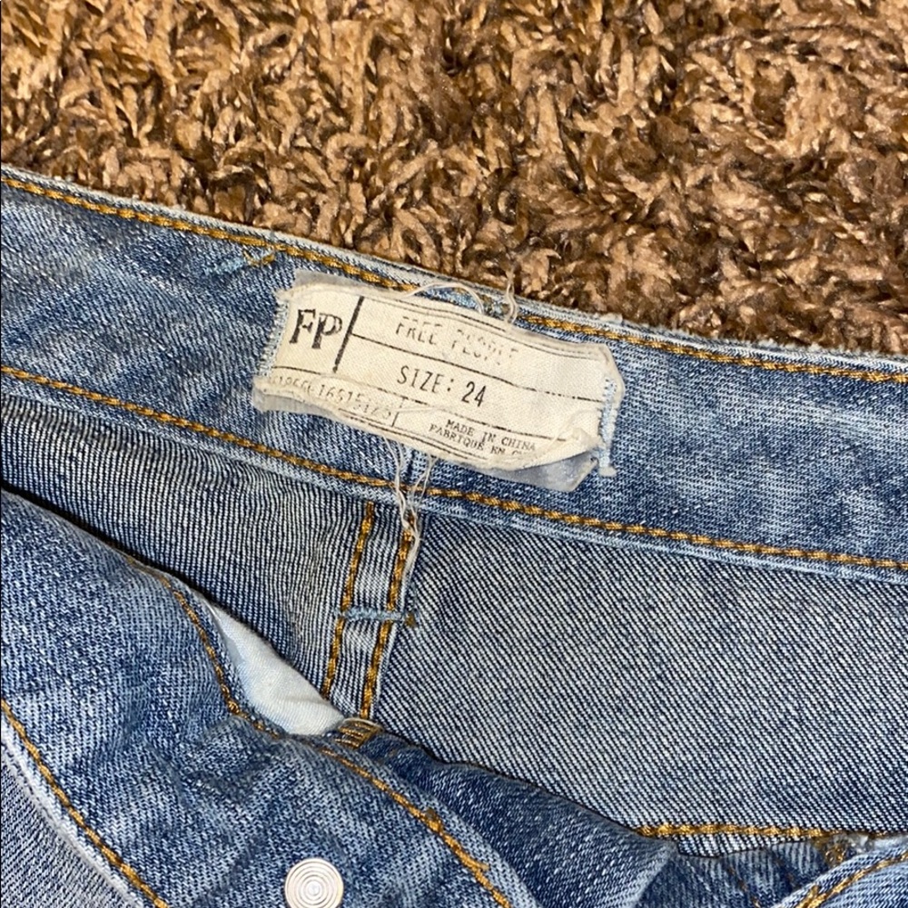 FREE PEOPLE patchwork jeans - Picture 2 of 4